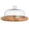 Hello Honey® 16" Round Glass Cloche with Mango Wood Base